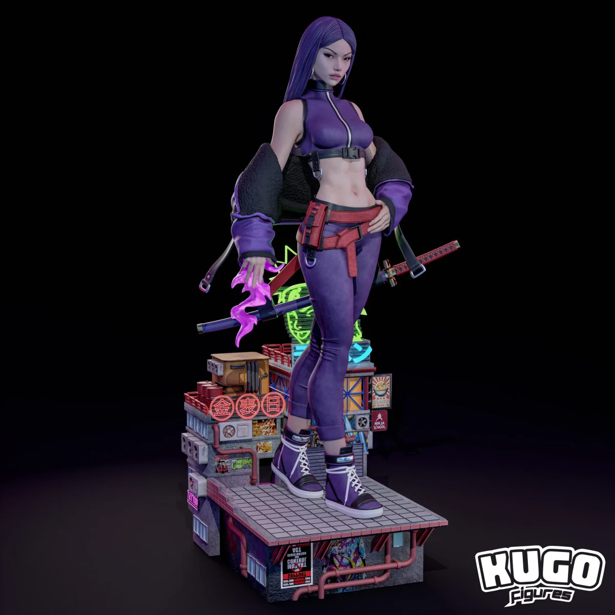 Psylocke (JP Skin) | Fan Art | 3D Printed Resin Model Garage Kit | *Un-Painted* | ES Monster 4