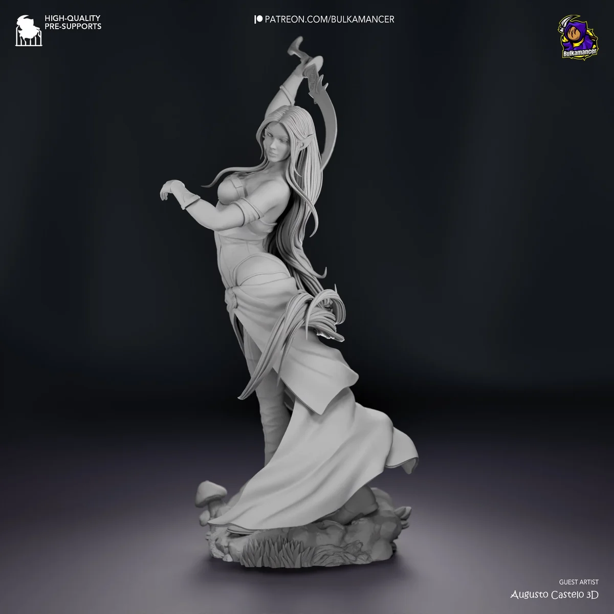 Drow Goddess | Fan Art | 3D Printed Resin Model Garage Kit | *Un-Painted* | Bulkamancer 6