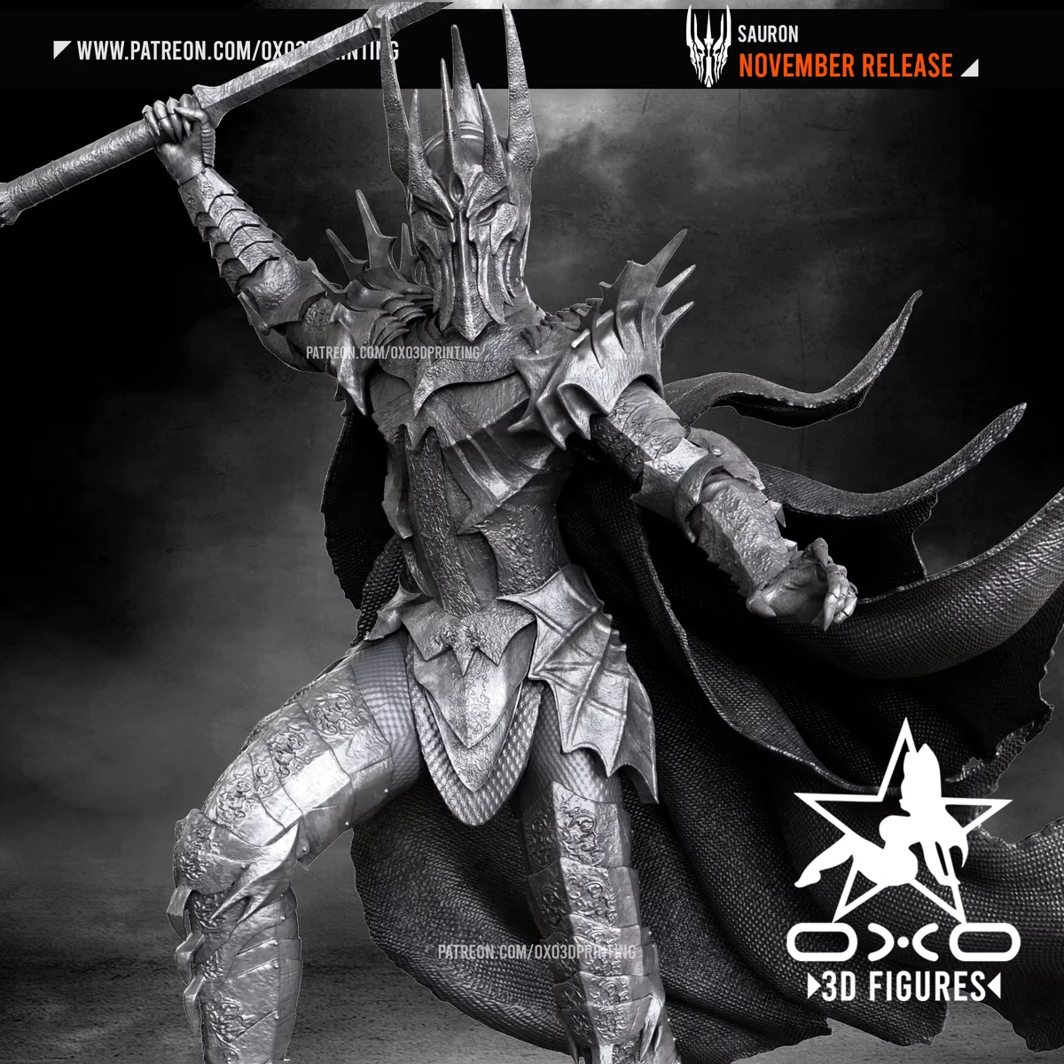 Sauron | Fan Art | 3D Printed Resin Model Garage Kit | *Un-Painted* | OXO3D