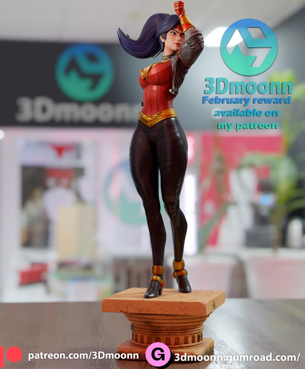 Wonder Woman | Fan Art | 3D Printed Resin Model Garage Kit | *Un-Painted* | 3DMoonn 3