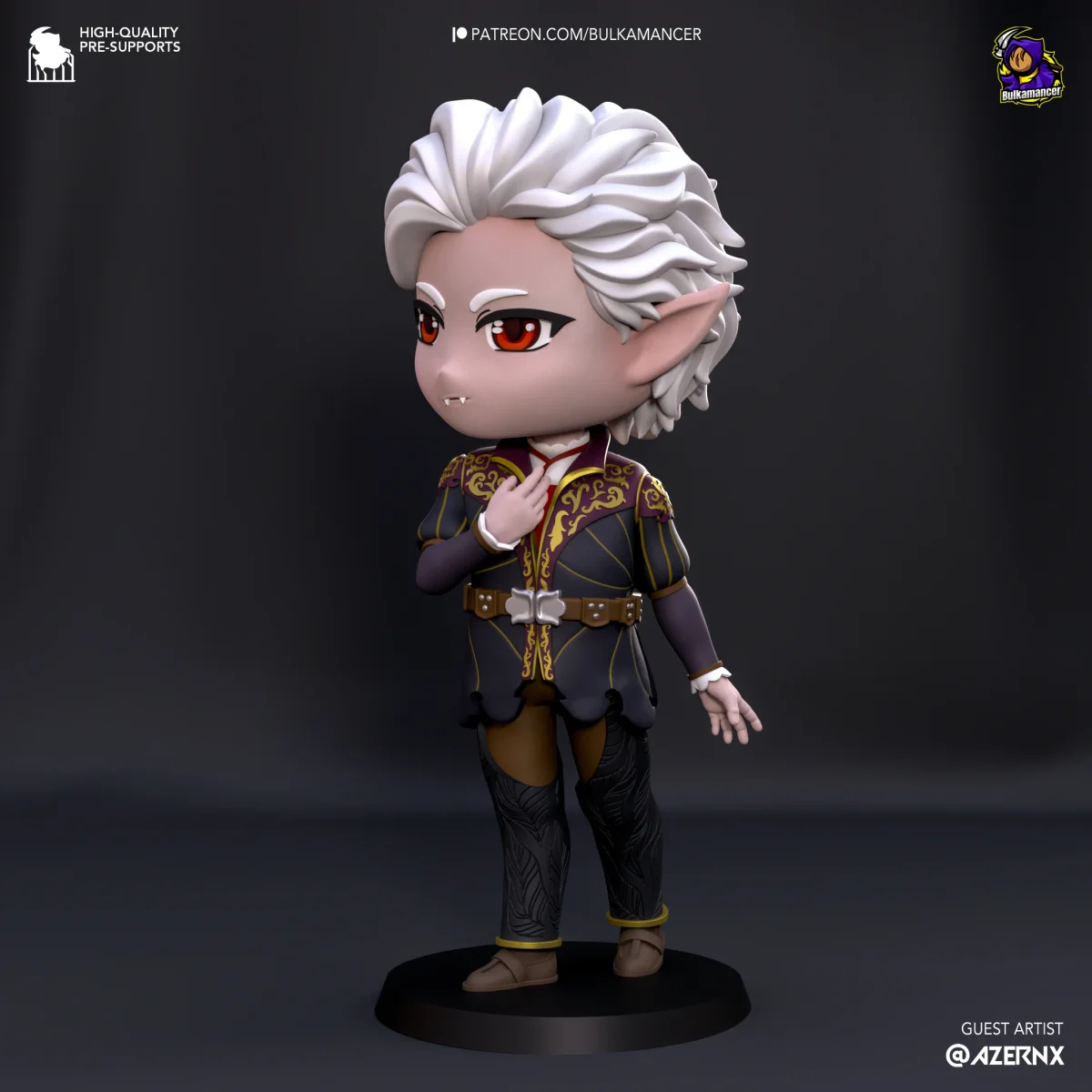 Chibi Astarion | Fan Art | 3D Printed Resin Model Garage Kit | *Un-Painted* | Bulkamancer