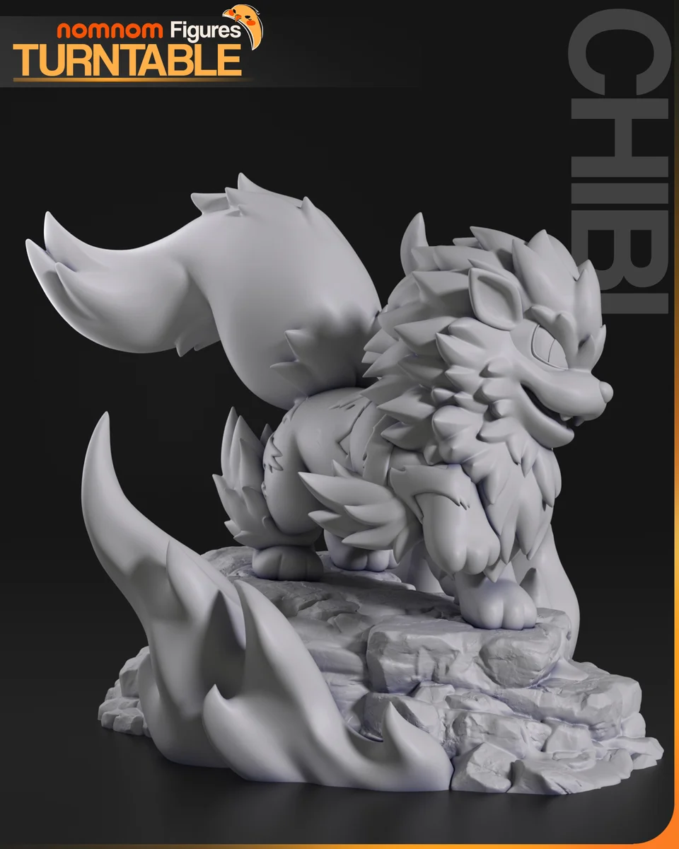 Chibi Arcanine | Fan Art | 3D Printed Resin Model Garage Kit | *Un-Painted* | Nomnom 9