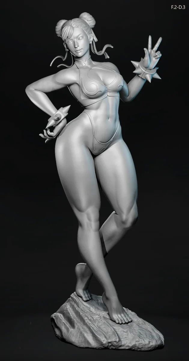 Chun-Li (Pose 3) | Fan Art | 3D Printed Resin Model Garage Kit | *Un-Painted* | ES Monster 4