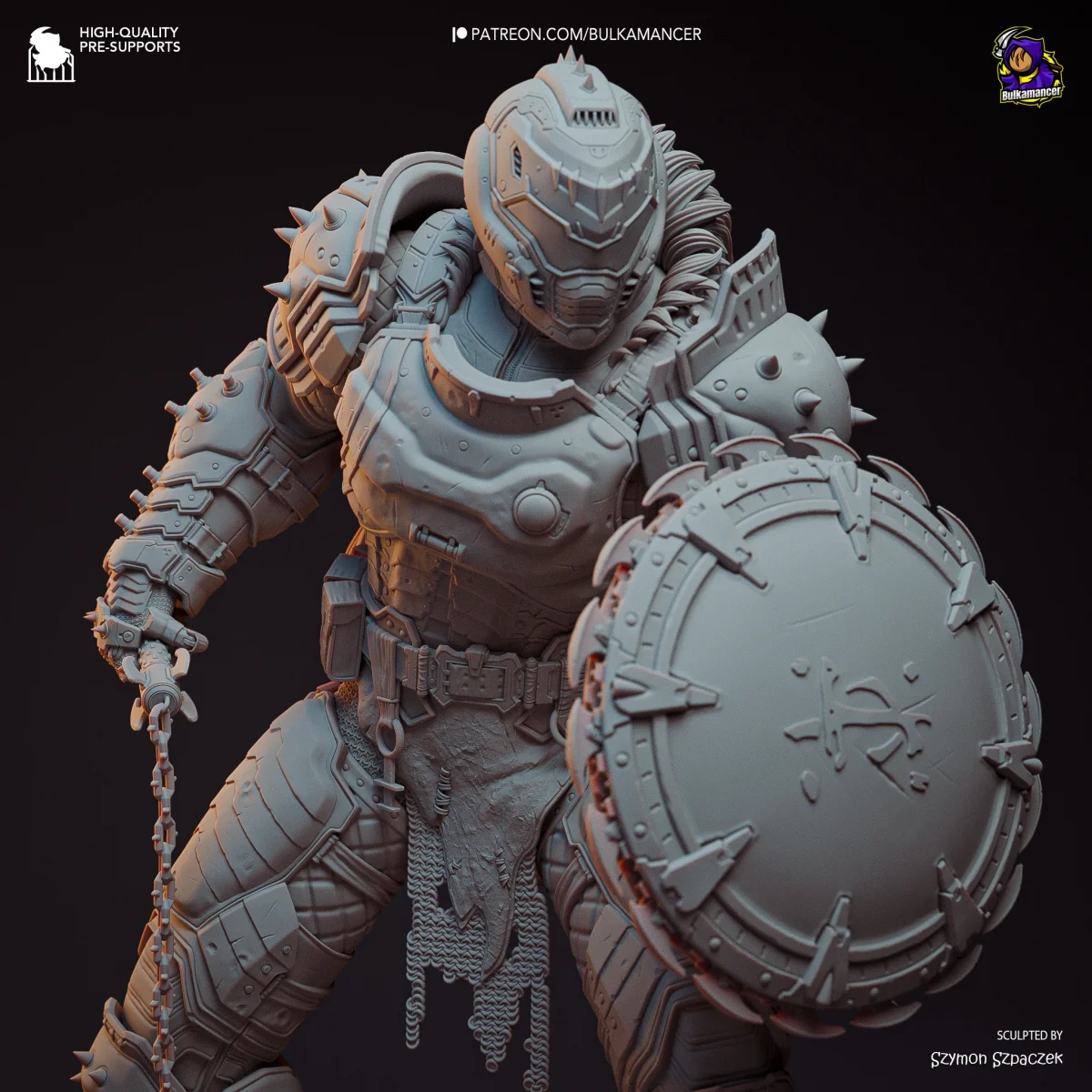 Doom Slayer | Fan Art | 3D Printed Resin Model Garage Kit | *Un-Painted* | Bulkamancer 7