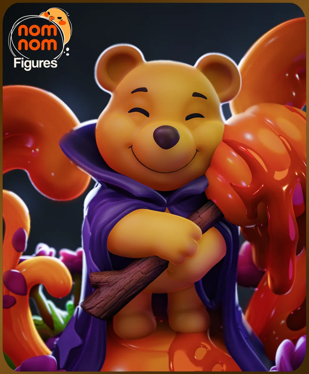 Chibi Pooh | Fan Art | 3D Printed Resin Model Garage Kit | *Un-Painted* | Nomnom 5