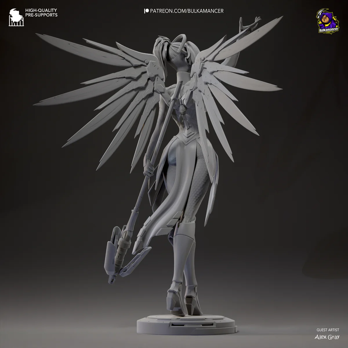 Mercy | Fan Art | 3D Printed Resin Model Garage Kit | *Un-Painted* | Bulkamancer 9