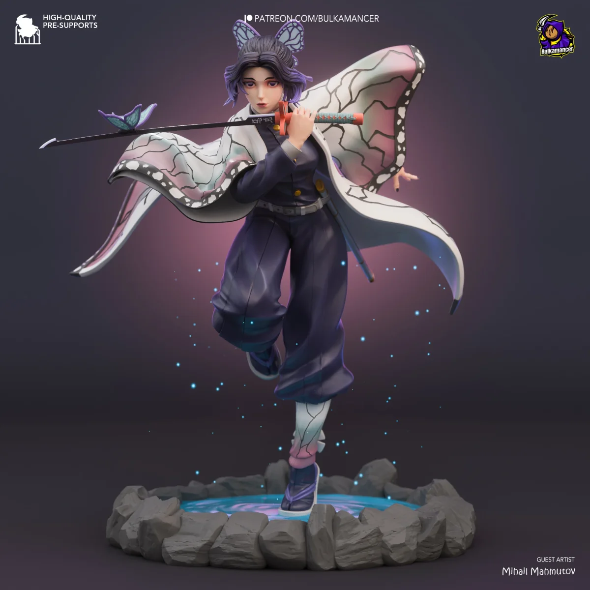 Shinobu Kocho | Fan Art | 3D Printed Resin Model Garage Kit | *Un-Painted* | Bulkamancer 3