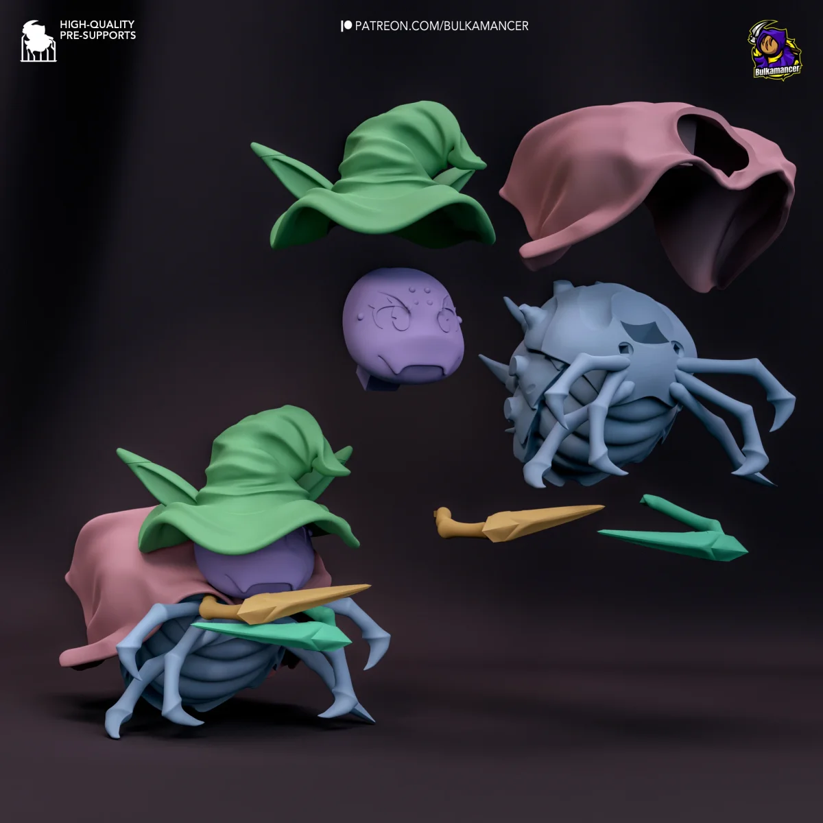 Chibi Spiders | Fan Art | 3D Printed Resin Model Garage Kit | *Un-Painted* | Bulkamancer 8