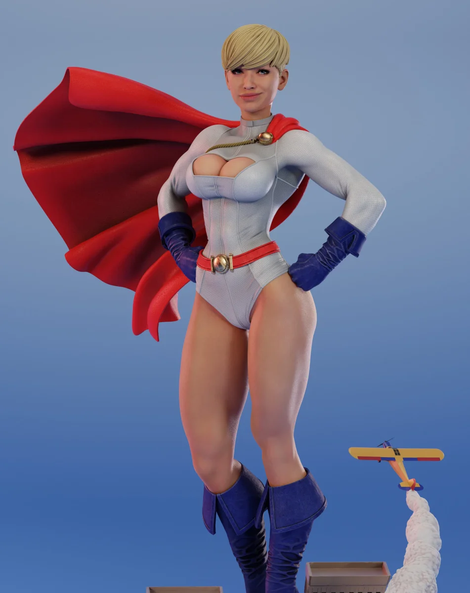 Power Girl | Fan Art | 3D Printed Resin Model Garage Kit | *Un-Painted* | ES Monster 4