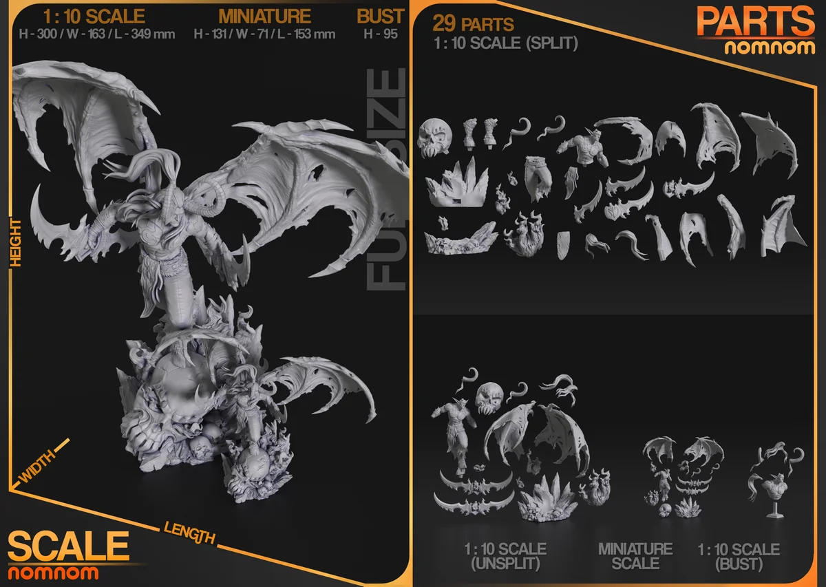 Illidan Stormrage | Fan Art | 3D Printed Resin Model Garage Kit | *Un-Painted* | Nomnom 3