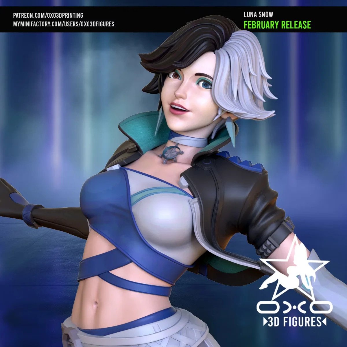 Luna Snow | Fan Art | 3D Printed Resin Model Garage Kit | *Un-Painted* | OXO3D