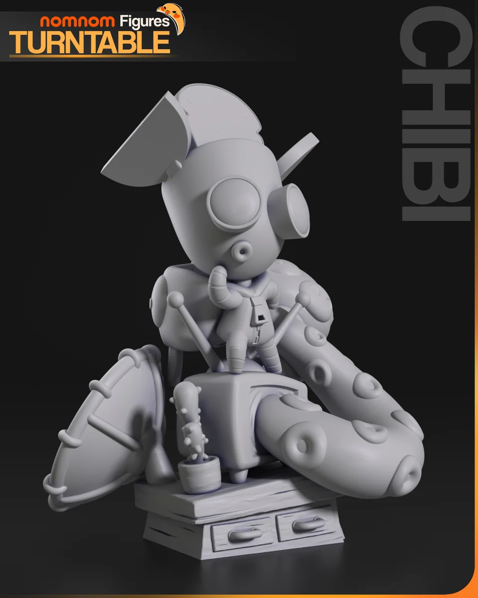 Chibi Gir | Fan Art | 3D Printed Resin Model Garage Kit | *Un-Painted* | Nomnom 5