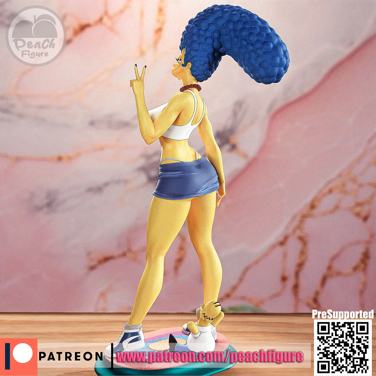 Marge | Fan Art | 3D Printed Resin Model Garage Kit | *Un-Painted* | Peach Figure 3
