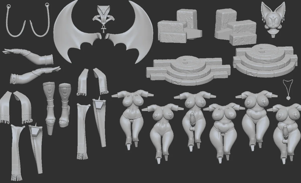 Rouge the Bat | Fan Art | 3D Printed Resin Model Garage Kit | *Un-Painted* | Officer Rhu 8