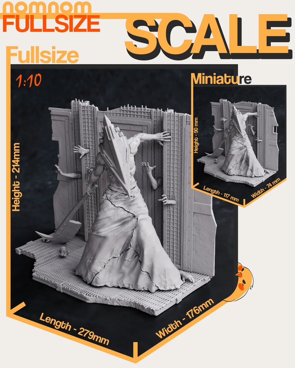 Pyramid Head | Fan Art | 3D Printed Resin Model Garage Kit | *Un-Painted* | Nomnom 5