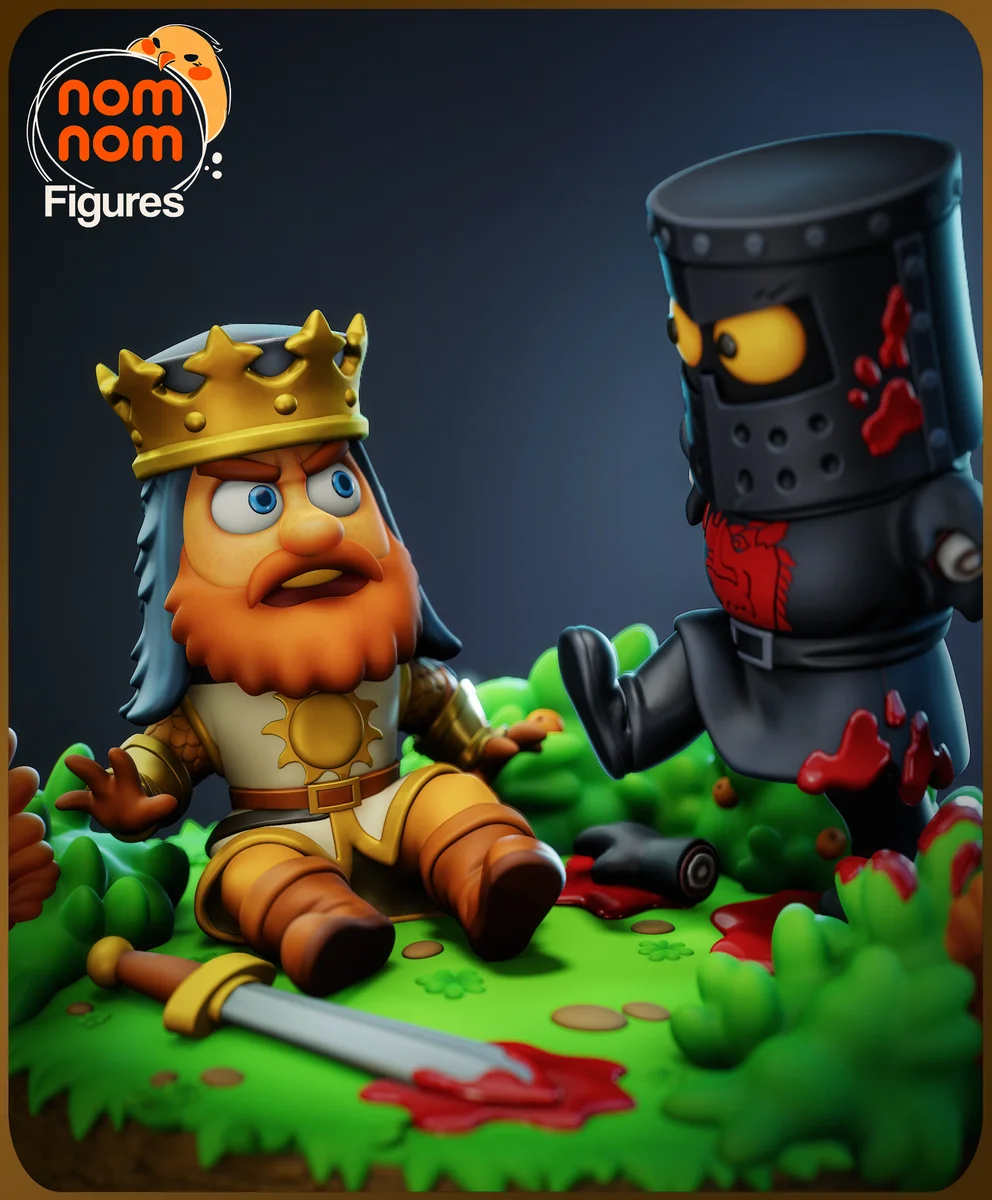 Chibi The Black Knight | Fan Art | 3D Printed Resin Model Garage Kit | *Un-Painted* | Nomnom 3