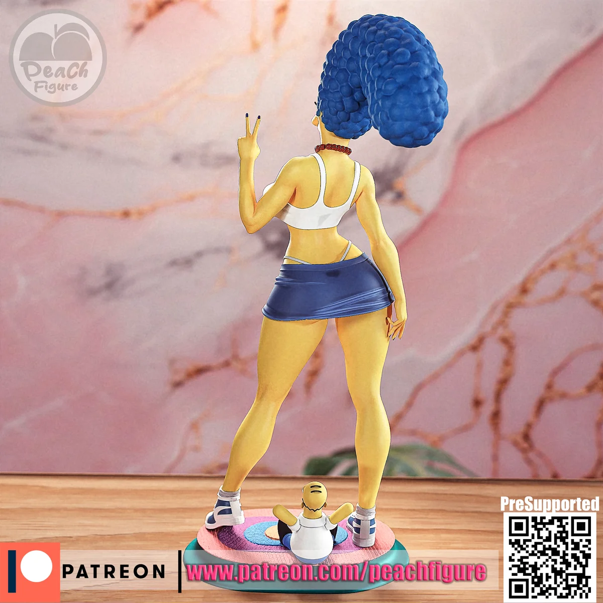 Marge | Fan Art | 3D Printed Resin Model Garage Kit | *Un-Painted* | Peach Figure 4