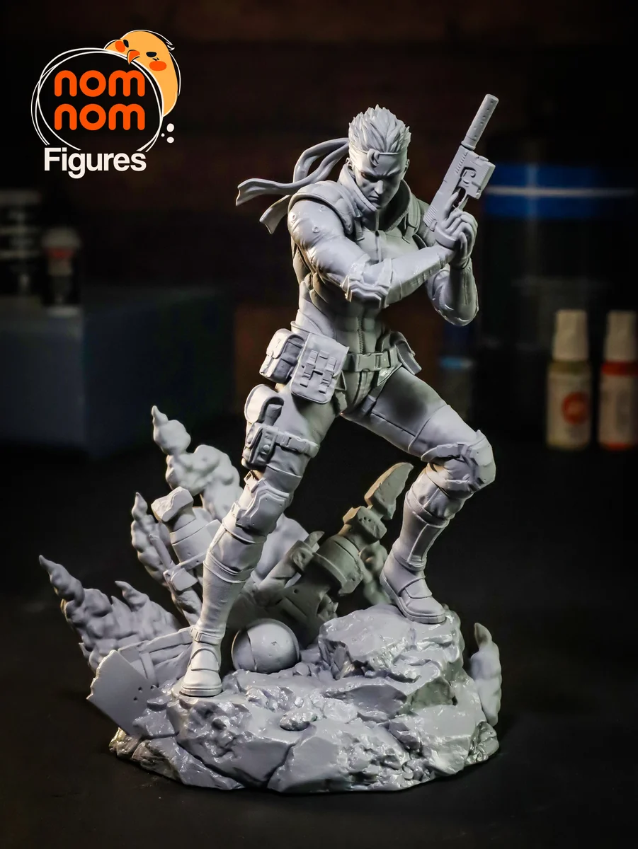 Solid Snake | Fan Art | 3D Printed Resin Model Garage Kit | *Un-Painted* | Nomnom 9