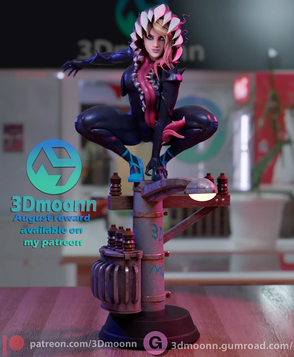 Spider Gwen | Fan Art | 3D Printed Resin Model Garage Kit | *Un-Painted* | 3DMoonn 3