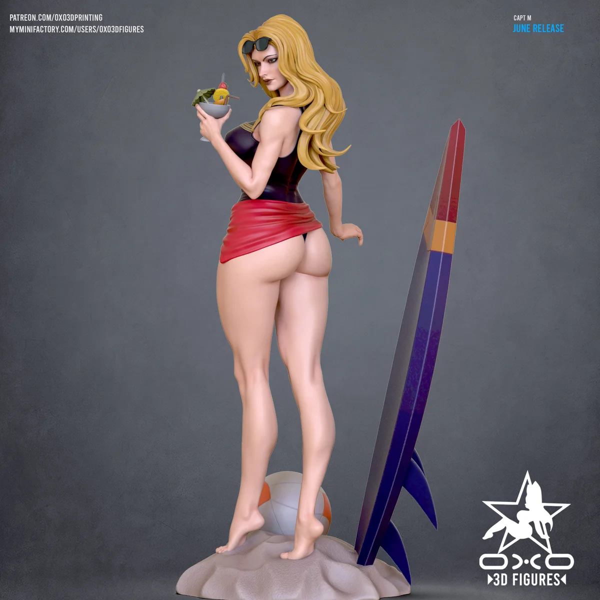 Capt M Swimsuit | Fan Art | 3D Printed Resin Model Garage Kit | *Un-Painted* | OXO3D 5