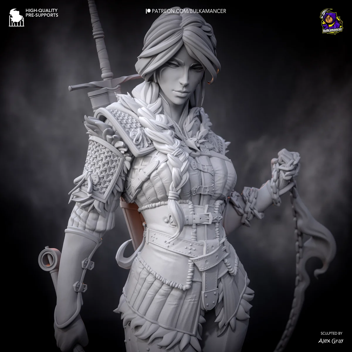 Ciri (Stylized) | Fan Art | 3D Printed Resin Model Garage Kit | *Un-Painted* | Bulkamancer 6
