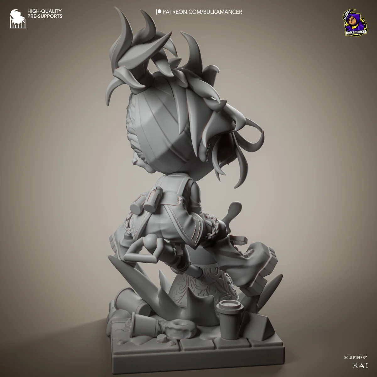 Chibi Mokka | Fan Art | 3D Printed Resin Model Garage Kit | *Un-Painted* | Bulkamancer 7