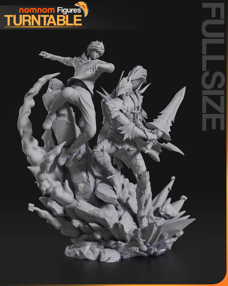 Sung Jin Woo vs. Igris | Fan Art | 3D Printed Resin Model Garage Kit | *Un-Painted* | Nomnom 5