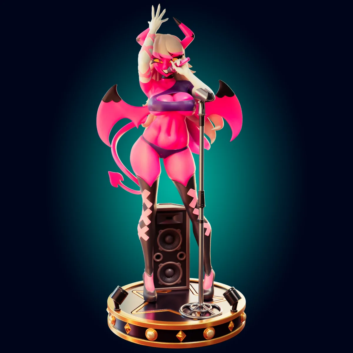 Succubus Demon Girl | Fan Art | 3D Printed Resin Model Garage Kit | *Un-Painted* | Officer Rhu 3