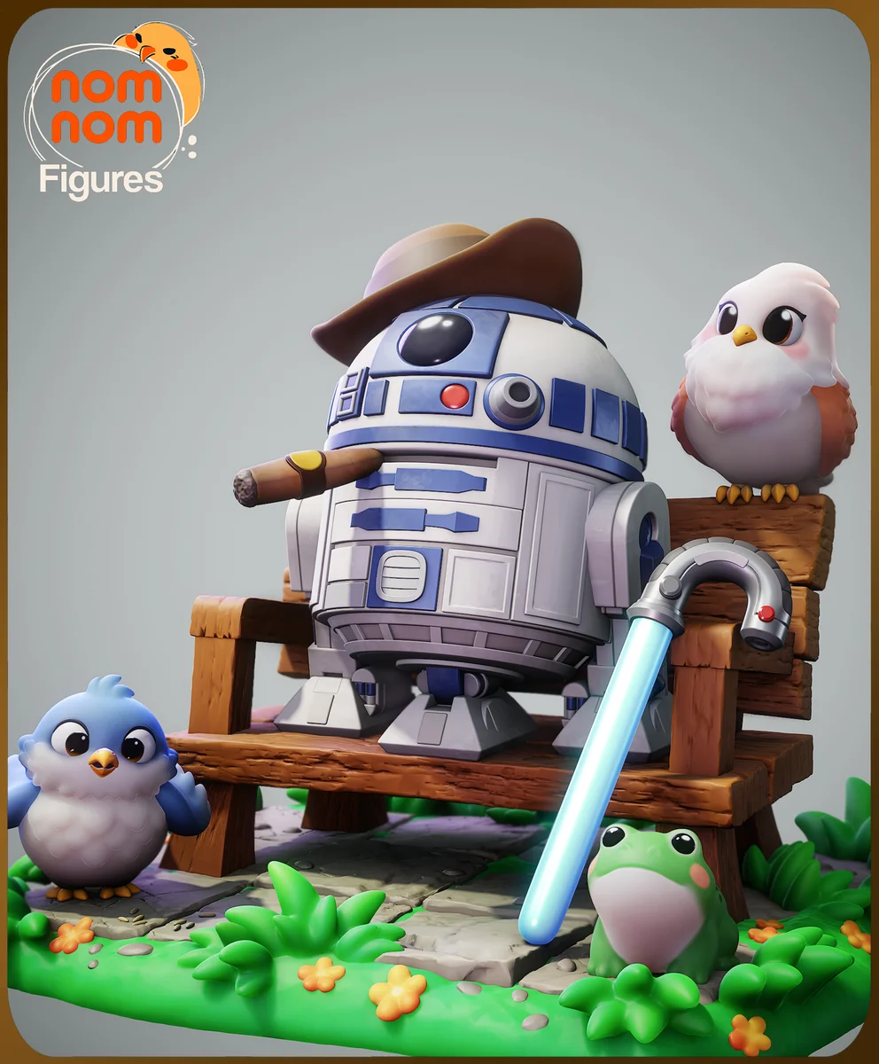 Chibi R2D2 | Fan Art | 3D Printed Resin Model Garage Kit | *Un-Painted* | Nomnom 4