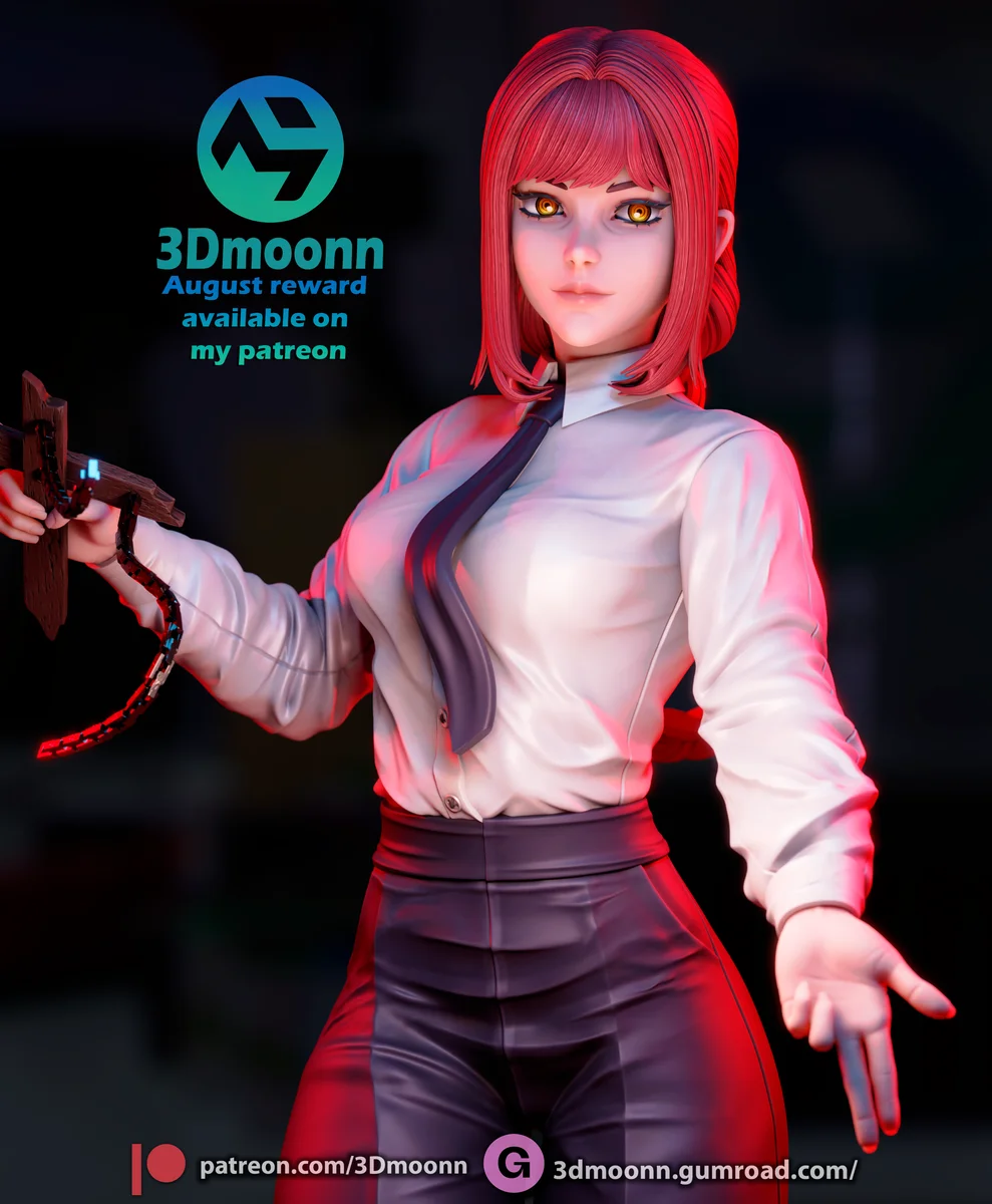 Makima | Fan Art | 3D Printed Resin Model Garage Kit | *Un-Painted* | 3DMoonn 3
