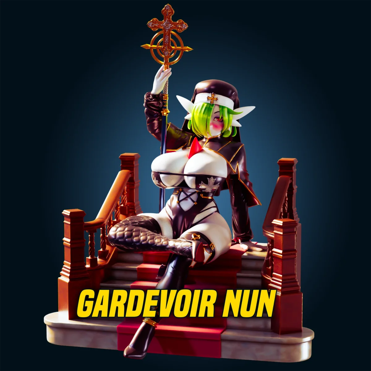 Gardevoir Nun | Fan Art | 3D Printed Resin Model Garage Kit | *Un-Painted* | Officer Rhu