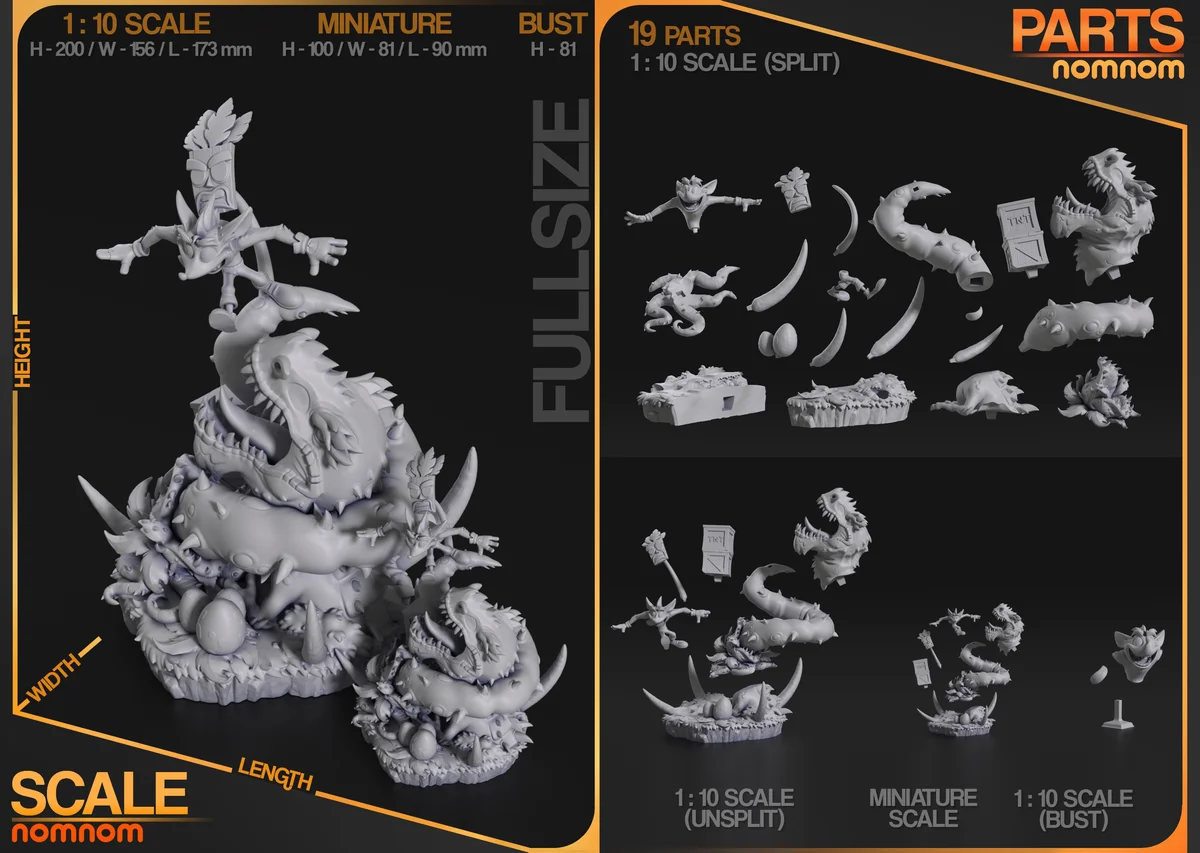 Crash | Fan Art | 3D Printed Resin Model Garage Kit | *Un-Painted* | Nomnom 3