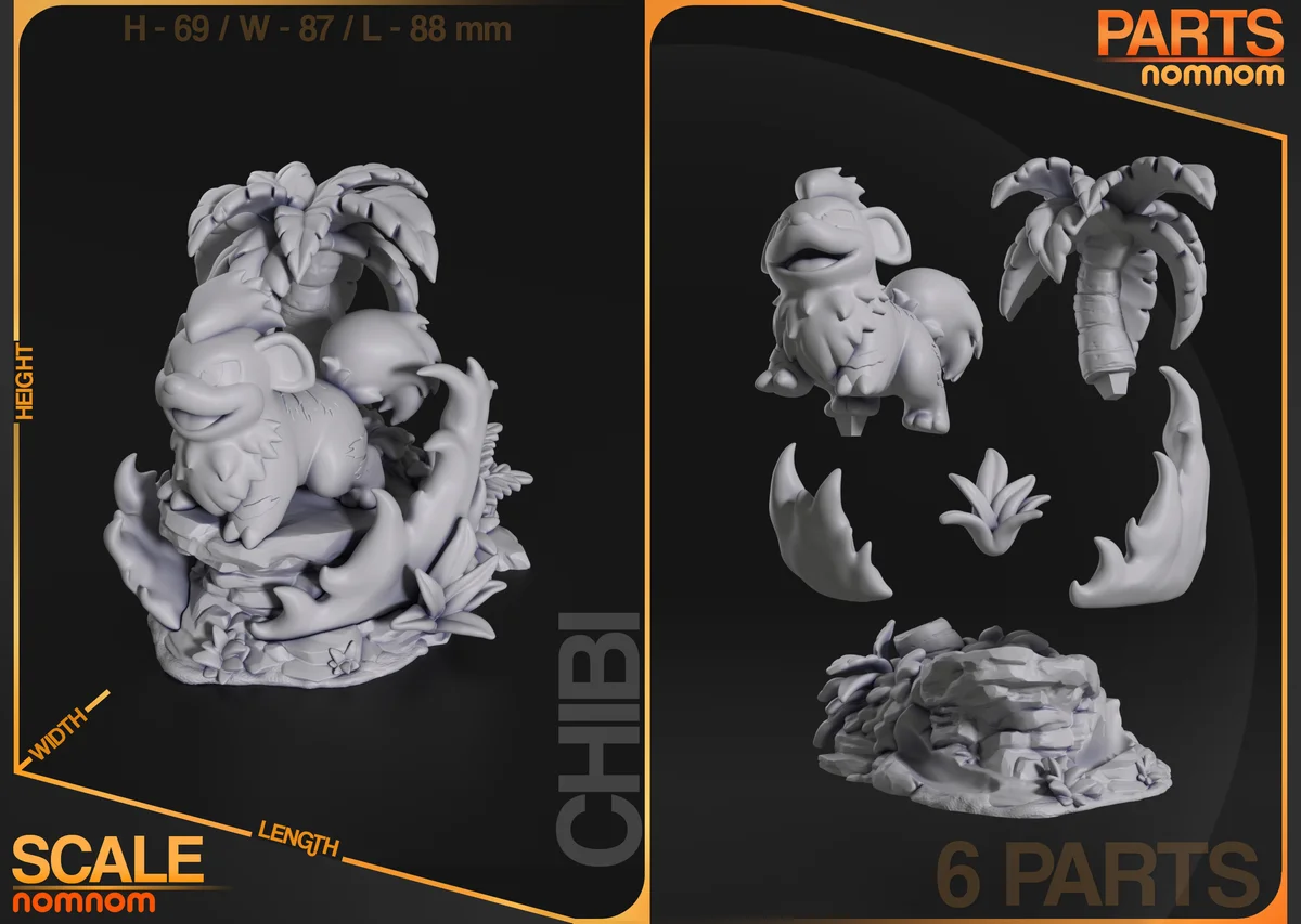 Chibi Growlithe | Fan Art | 3D Printed Resin Model Garage Kit | *Un-Painted* | Nomnom 7