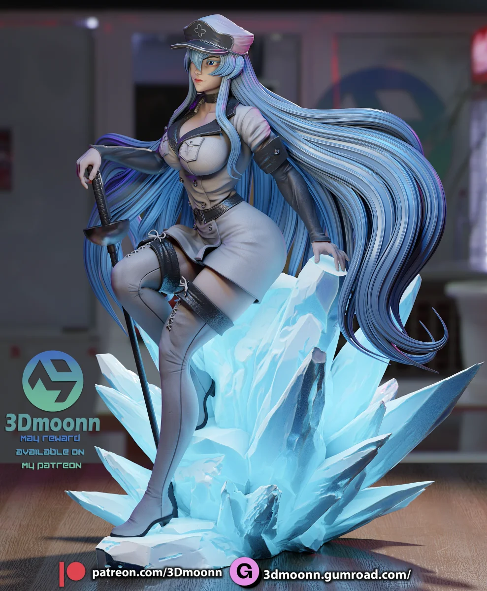 Esdeath | Fan Art | 3D Printed Resin Model Garage Kit | *Un-Painted* | 3DMoonn 3