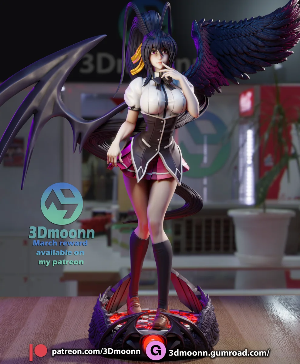Akeno | Fan Art | 3D Printed Resin Model Garage Kit | *Un-Painted* | 3DMoonn 5