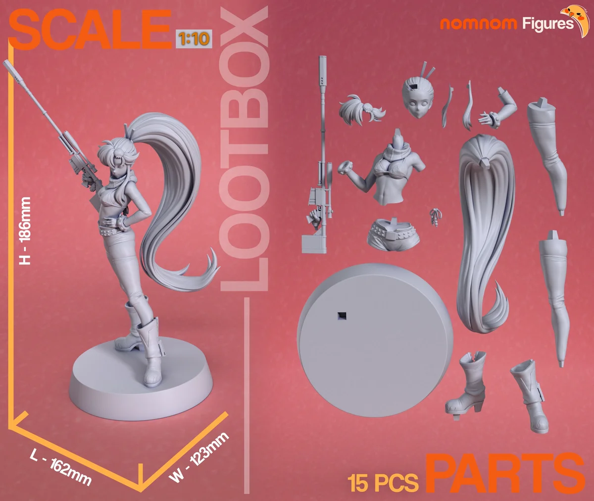 Yoko Littner | Fan Art | 3D Printed Resin Model Garage Kit | *Un-Painted* | Nomnom 3
