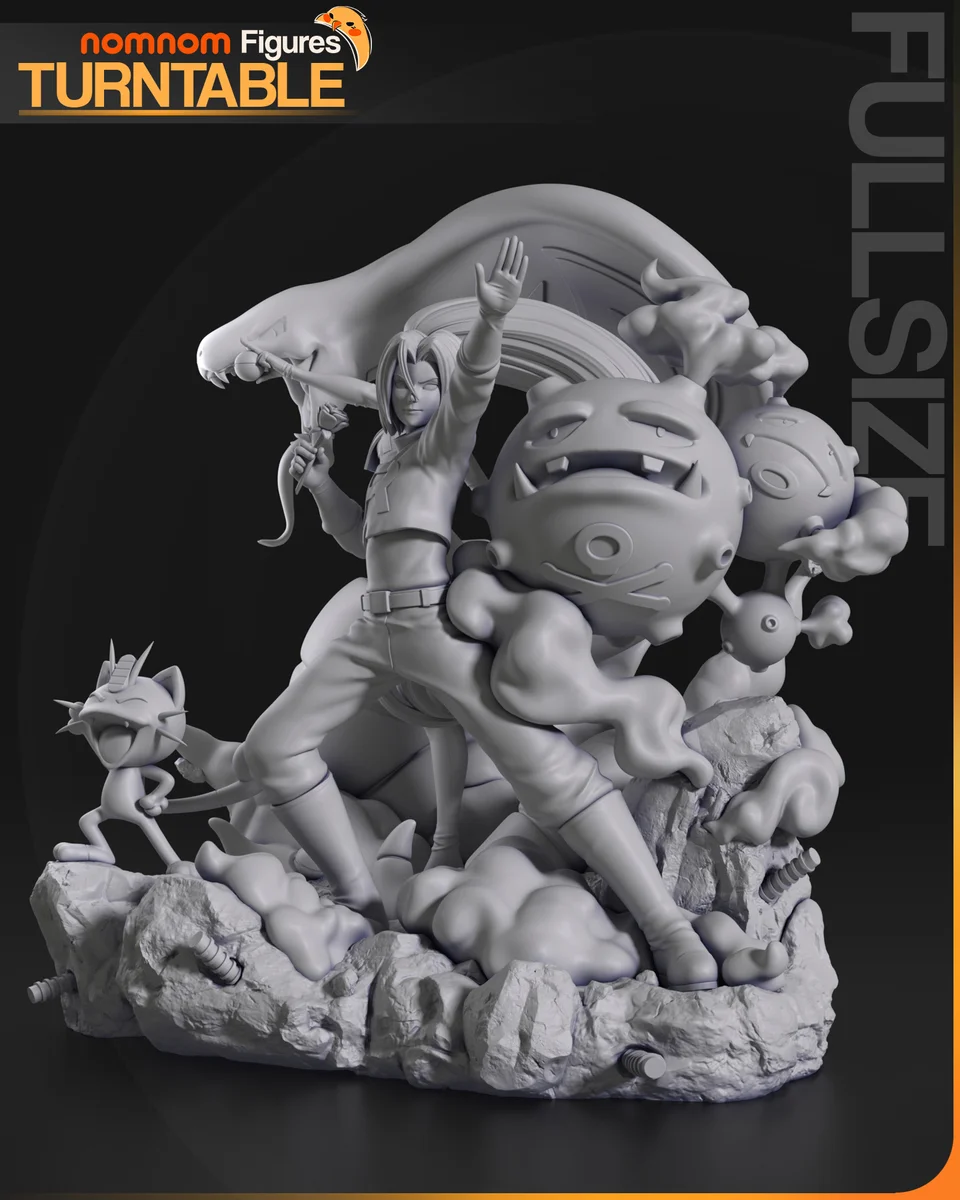 Team Rocket - Jessie + James | Fan Art | 3D Printed Resin Model Garage Kit | *Un-Painted* | Nomnom 3