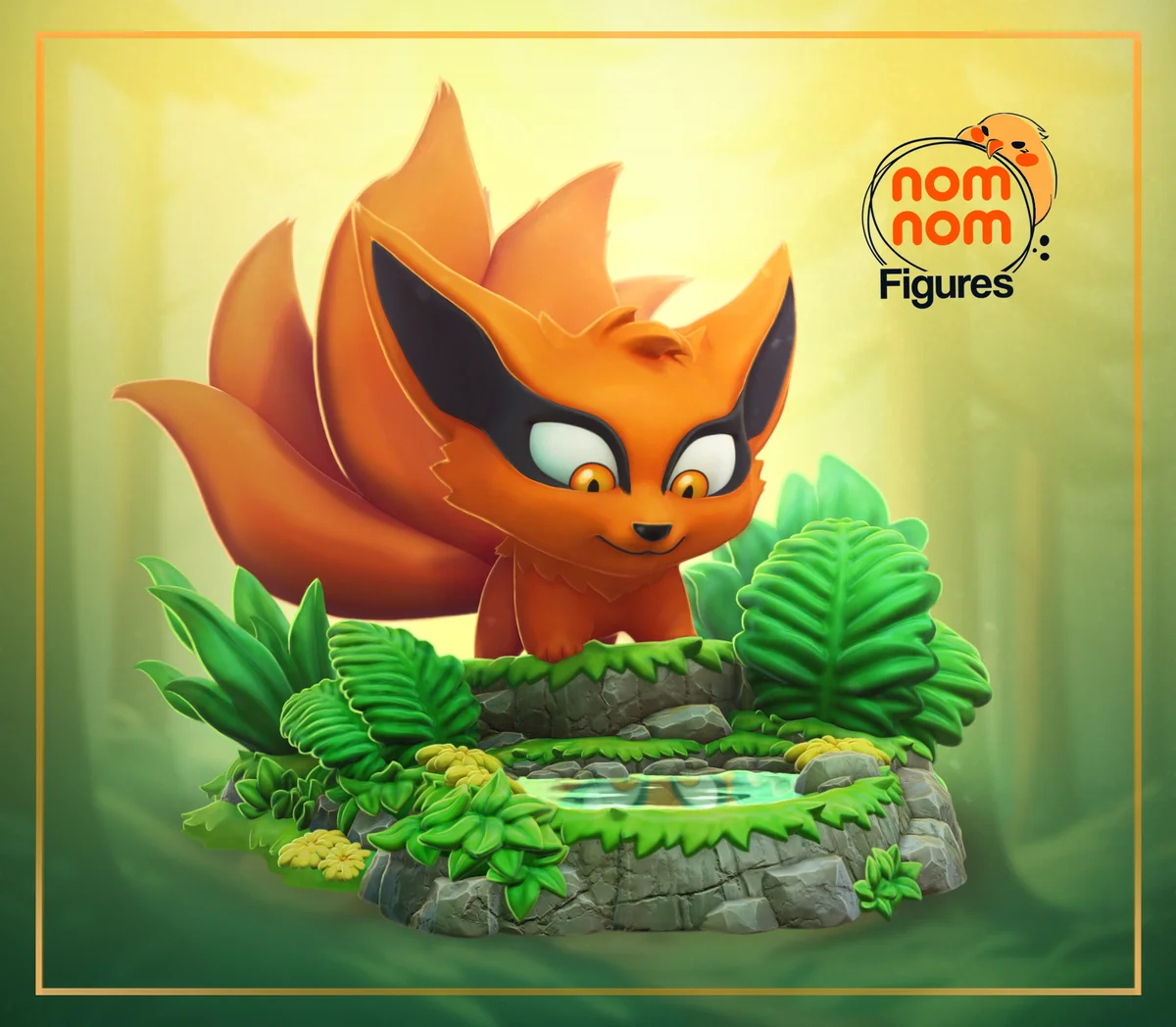 Chibi Kurama | Fan Art | 3D Printed Resin Model Garage Kit | *Un-Painted* | Nomnom