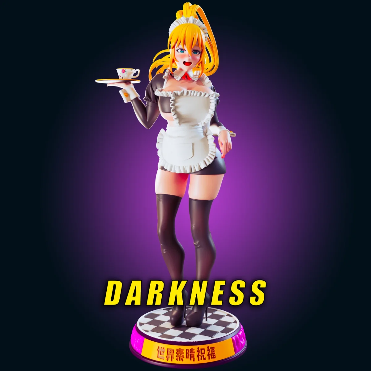 Darkness Maid | Fan Art | 3D Printed Resin Model Garage Kit | *Un-Painted* | Officer Rhu