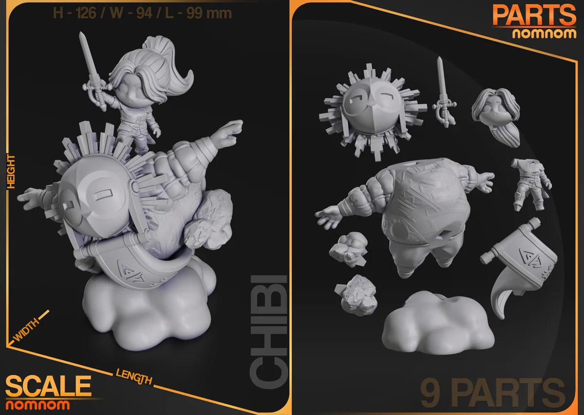 Chibi Esquie | Fan Art | 3D Printed Resin Model Garage Kit | *Un-Painted* | Nomnom 6