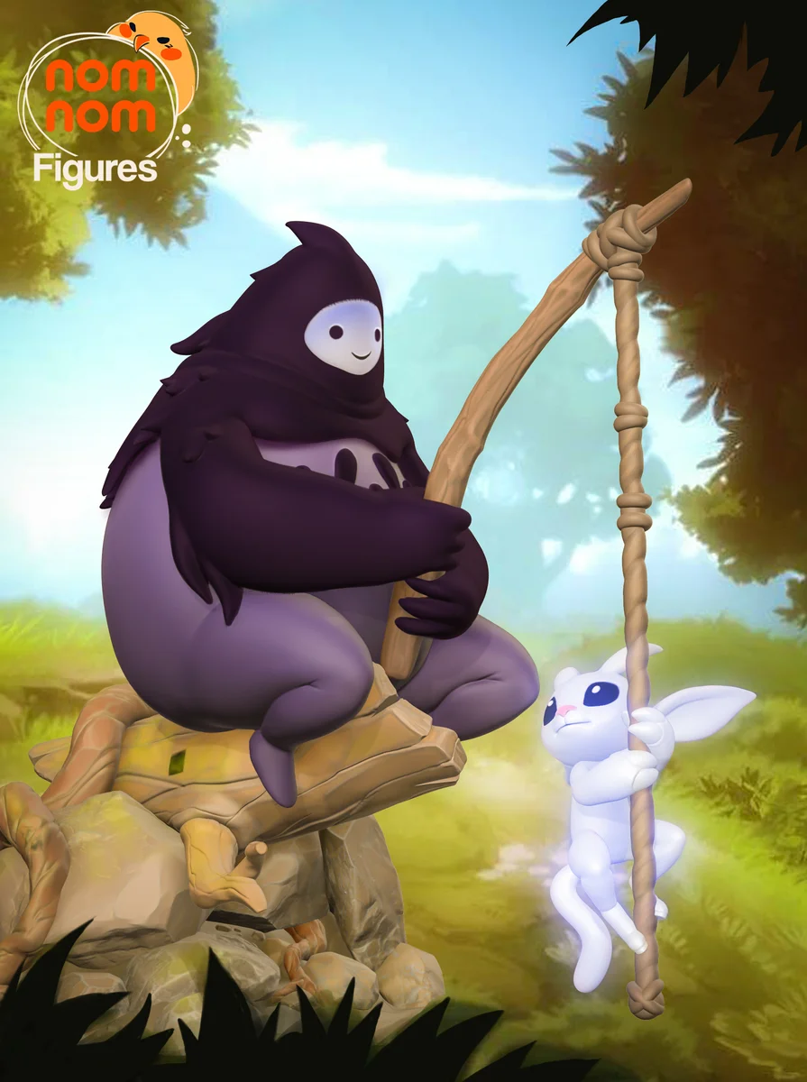 Chibi Ori and Naru | Fan Art | 3D Printed Resin Model Garage Kit | *Un-Painted* | Nomnom
