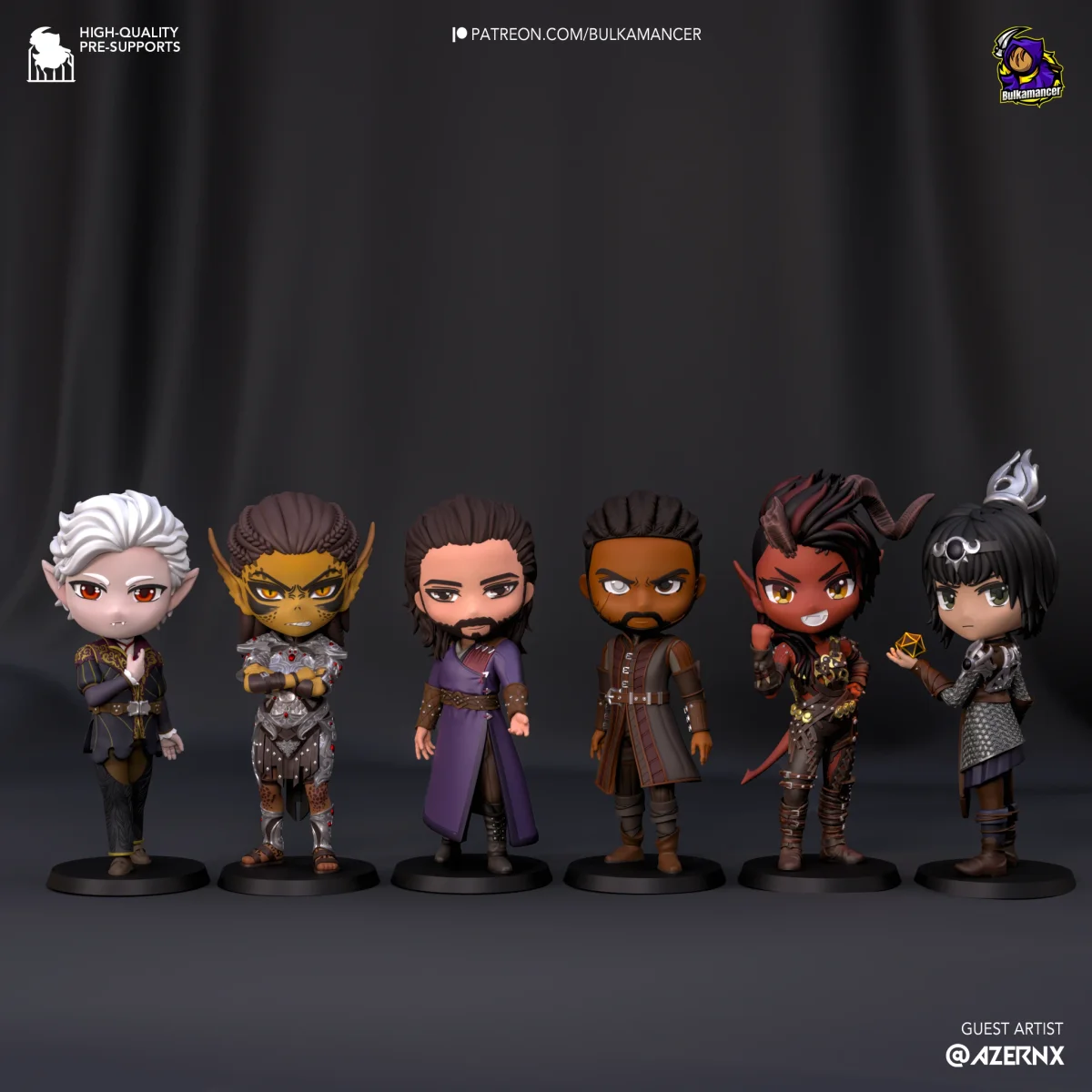 Chibi Origin Characters (Complete Set of 6) | Fan Art | 3D Printed Resin Model Garage Kit | *Un-Painted* | Bulkamancer
