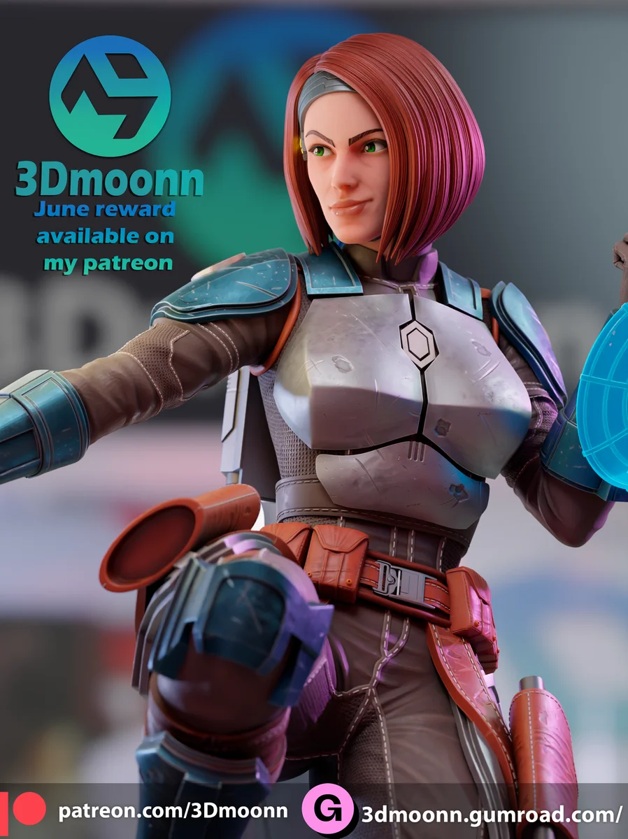 Bo-Katan Kryze | Fan Art | 3D Printed Resin Model Garage Kit | *Un-Painted* | 3DMoonn 5