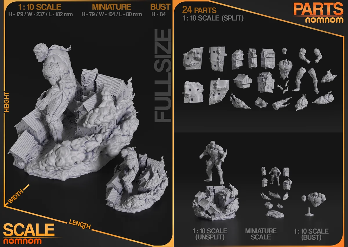 Armored Titan | Fan Art | 3D Printed Resin Model Garage Kit | *Un-Painted* | Nomnom 3