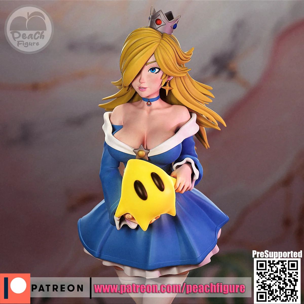 Rosalina | Fan Art | 3D Printed Resin Model Garage Kit | *Un-Painted* | Peach Figure