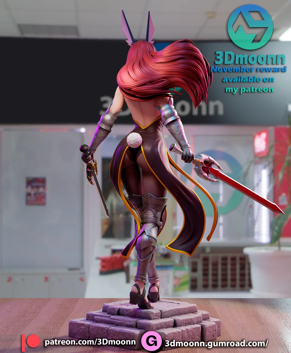 Erza Scarlet | Fan Art | 3D Printed Resin Model Garage Kit | *Un-Painted* | 3DMoonn 5