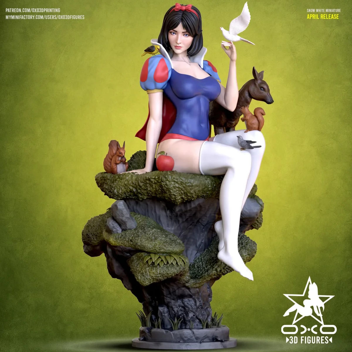 Snow White | Fan Art | 3D Printed Resin Model Garage Kit | *Un-Painted* | OXO3D 3