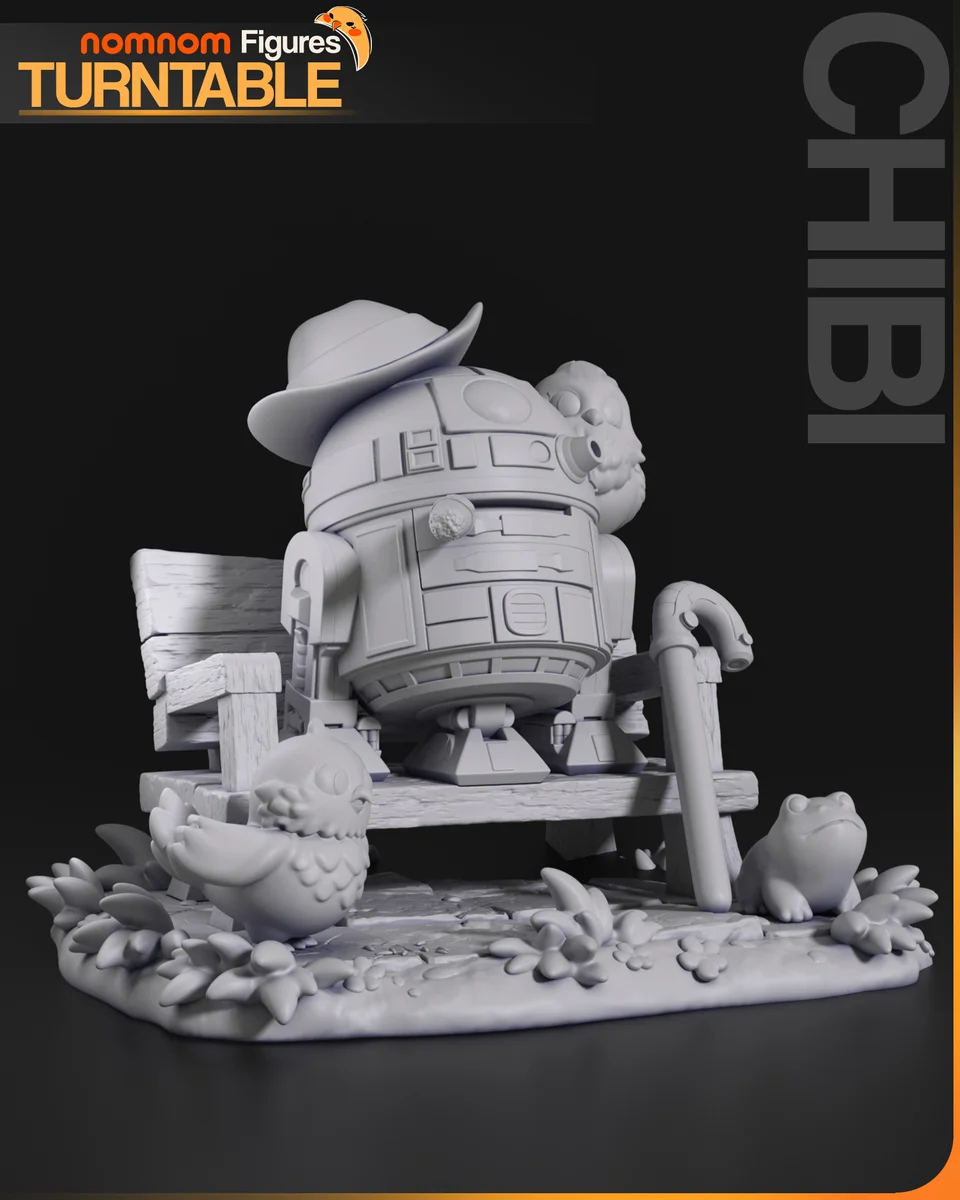 Chibi R2D2 | Fan Art | 3D Printed Resin Model Garage Kit | *Un-Painted* | Nomnom 8