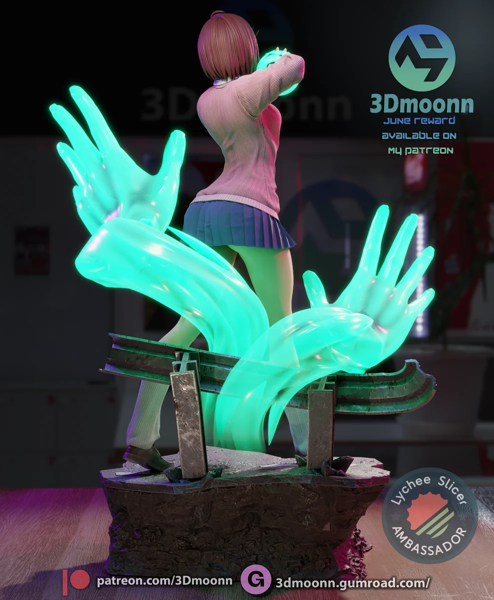 Momo | Fan Art | 3D Printed Resin Model Garage Kit | *Un-Painted* | 3DMoonn 4