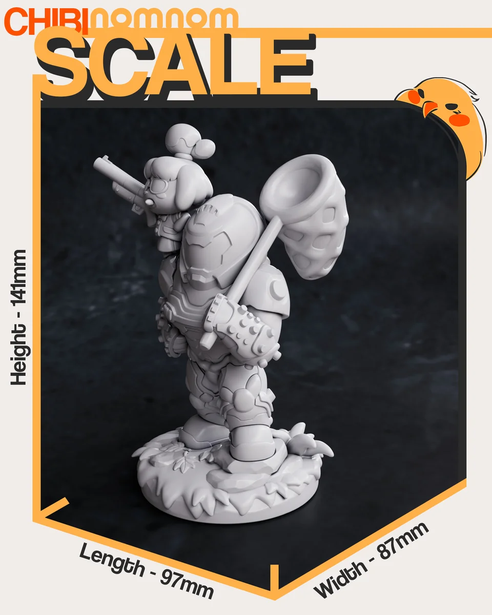 Chibi Isabelle | Fan Art | 3D Printed Resin Model Garage Kit | *Un-Painted* | Nomnom 4